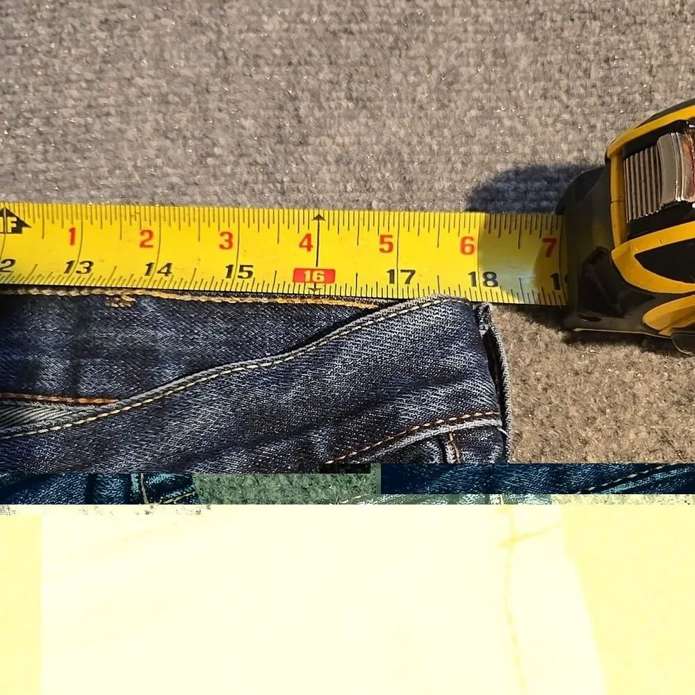 Levi Denim Jeans Mens 38x29 (Fits 37x26) Blue Strait 505 Dark 2015 High Rise